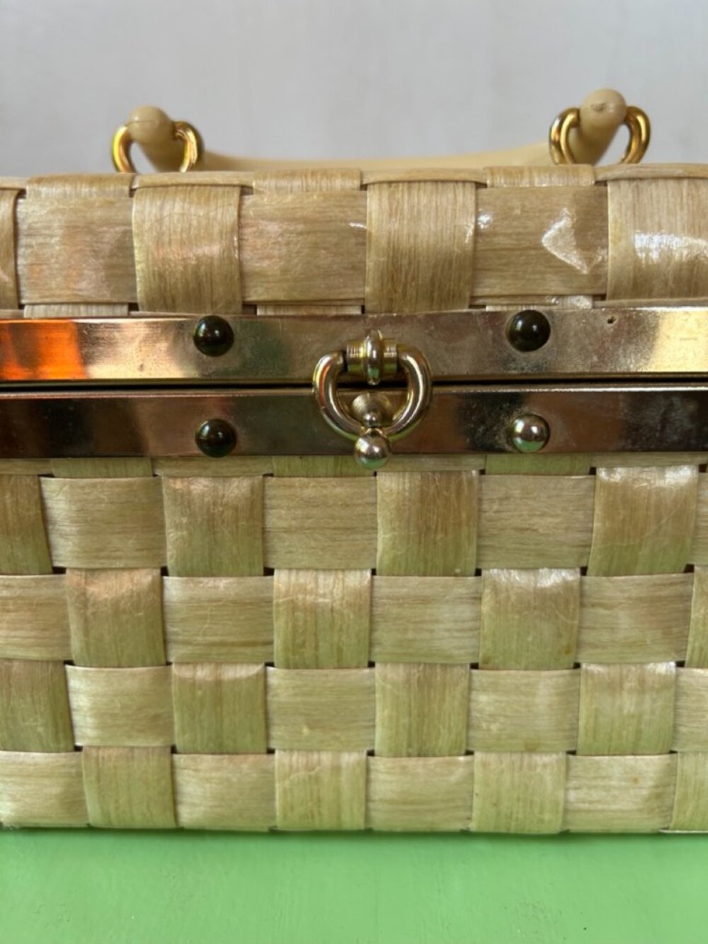 Vintage 1960s Gaymode Italy Woven Box Handbag - Picture 7 of 14